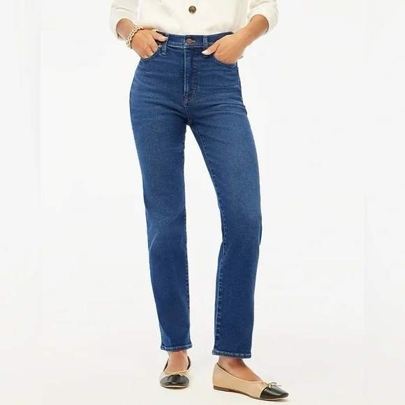 J.Crew‎ Stovepipe High Rise Straight Crop Jeans Women's Size 31 Blue - Picture 2 of 6